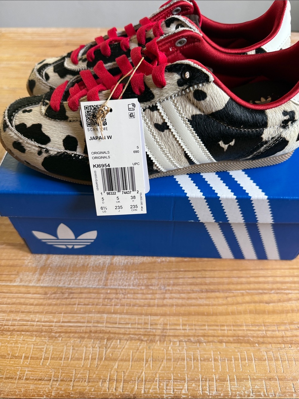 adidas Japan Black & White print Sneakers with Red Accents - Picture 2 of 8